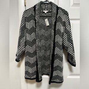 Gap Wool Alpaca Chevron Knit Open Front Oversized Cardigan Sweater NWT Size S